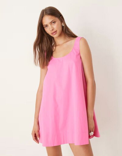 【送料無料】 エイソス レディース ワンピース トップス ASOS DESIGN scoop neck mini swing dress in pink pink 【送料無料】 エイソス レディース ワンピース トップス ASOS DESIGN scoop neck mini swing dress in pink pink