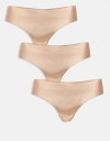 【送料無料】 エイソス レディース ブリーフパンツ アンダーウェア ASOS DESIGN Curve 3 pack no vpl and lace thong...