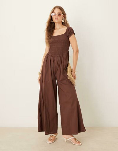 【送料無料】 ノーバディーズ チャイルド レディース ジャンプスーツ トップス Nobody's Child shirred wide leg jumpsuit in neutral NEUTRAL 【送料無料】 ノーバディーズ チャイルド レディース ジャンプスーツ トップス Nobody's Child shirred wide leg jumpsuit in neutral NEUTRAL