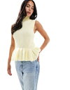 【送料無料】 ヴェロモーダ レディース タンクトップ トップス Vero Moda rib knitted peplum hem sleeveless top ...