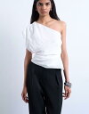 【送料無料】 トップショップ レディース タンクトップ トップス Topshop one shoulder top in white WHITE