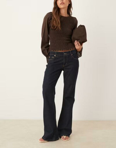 【送料無料】 モーテル レディース デニムパンツ ボトムス Motel rigid low rise flare jeans in indigo INDIGO 【送料無料】 モーテル レディース デニムパンツ ボトムス Motel rigid low rise flare jeans in indigo INDIGO