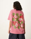 【送料無料】 エイソス レディース Tシャツ トップス ASOS DESIGN oversized tee with pomegranate graphics in dusky pink Dusky pink