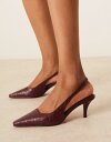 【送料無料】 エイソス レディース ヒール シューズ ASOS DESIGN Shake woven slingback kitten heels in bur...