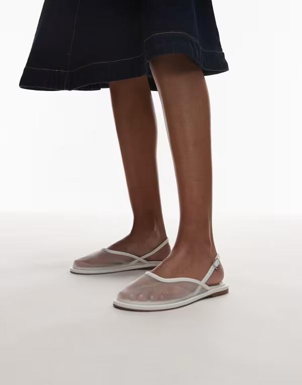 ReVida ŷԾŹ㤨֥ȥåץå ǥ 塼 ѥץ å Topshop Bailey mesh slingback ballet flats WHITE ۥ磻ȡפβǤʤ15,980ߤˤʤޤ