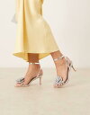 【送料無料】 グラマラス レディース サンダル シューズ Glamorous stiletto heeled sandals wth flower details in silver SILVER