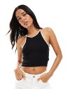 【送料無料】 ブレーブソウル レディース ベスト トップス Brave Soul knit cropped tank top in black with whi...