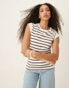【送料無料】 エイソス レディース ベスト トップス ASOS DESIGN corset waist sharp shoulder tank top in b...