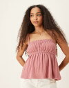 【送料無料】 エイソス レディース シャツ トップス ASOS DESIGN crinkle textured cami top in dusty rose D...