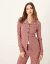【送料無料】 エイソス レディース カーディガン アウター ASOS DESIGN long sleeve slit hem cardigan in stripe - part of a set STRIPE