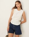 【送料無料】 エイソス レディース ベスト トップス ASOS DESIGN seam details corset tank top in off white...