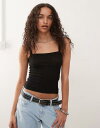 【送料無料】 コルージョン レディース ベスト トップス COLLUSION elevated skinny straps rib knit tank top ...