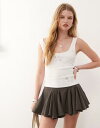 【送料無料】 コルージョン レディース ベスト トップス COLLUSION square neck rib knit tank top with gromme...