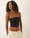 【送料無料】 エイソス レディース ベスト トップス ASOS DESIGN ultimate cropped bandeau top in black Bla...