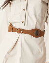 【送料無料】 マンゴ レディース ベルト アクセサリー Mango rose emblem leather belt in brown BROWN