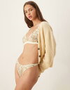 【送料無料】 エイソス レディース ブリーフパンツ アンダーウェア ASOS DESIGN Camille premium daisy embroidery t...