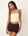 【送料無料】 エイソス レディース ベスト トップス ASOS DESIGN ultimate cropped bandeau in buttermilk Bu...