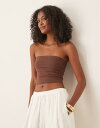 【送料無料】 エイソス レディース ベスト トップス ASOS DESIGN ultimate cropped bandeau top in chocolate...