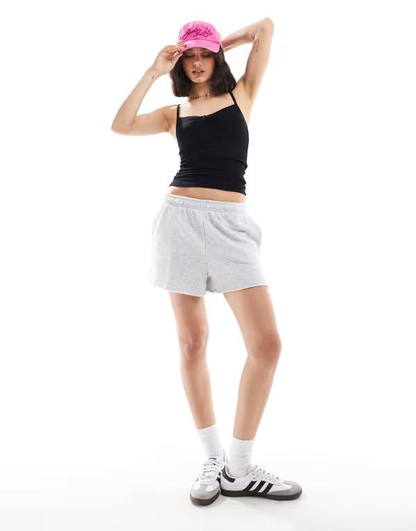 コットンオン レディース ボトムス ハーフパンツ・ショーツ ミニ ショートパンツ コットン フリース Cotton:On Cotton On classic fleece mini shorts in soft heather gray - part of a set Soft gray heather グレー