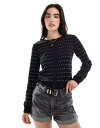 【送料無料】 エイソス レディース カーディガン アウター ASOS DESIGN knit cardigan in polka dot Multi