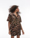 【送料無料】 トップショップ レディース シャツ トップス Topshop leopard camp collar shirt in multi - part ...