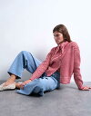 【送料無料】 トップショップ レディース カーディガン アウター Topshop knit striped cardigan and scarf in red ...