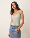 【送料無料】 エイソス レディース シャツ トップス ASOS DESIGN semi sheer ribbed cami top in mint green ...