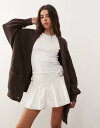 【送料無料】 モンキ レディース カーディガン アウター Monki oversized cardigan in chocolate brown Brown