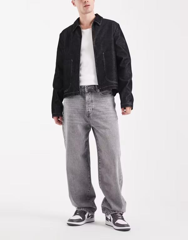 【送料無料】 オンリーアンドサンズ メンズ デニムパンツ ボトムス ONLY & SONS Fade loose fit jeans in gray Medium gray denim