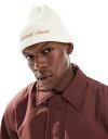 【送料無料】 ジャック アンド ジョーンズ メンズ 帽子 アクセサリー Jack & Jones original studio embroidered rib beanie in cream Antique White