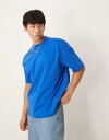 【送料無料】 エイソス メンズ Tシャツ トップス ASOS DESIGN super heavyweight oversized drop shoulder T-shirt in blue Nautical blue