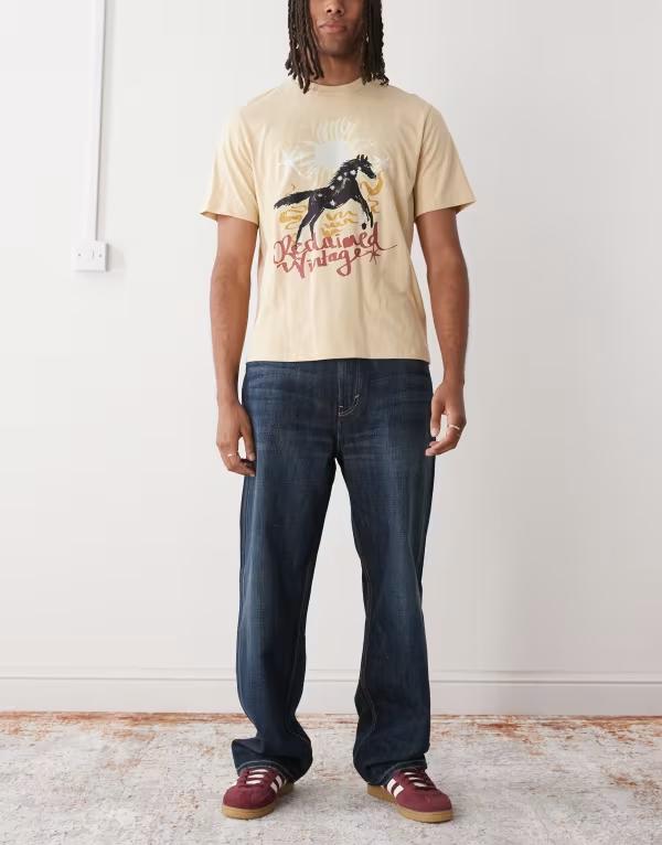 ウィークデイ メンズ ボトムス デニムパンツ ジーンズ Weekday Galaxy loose fit baggy jeans in dark blue wash Deep Sea Blue ブルー