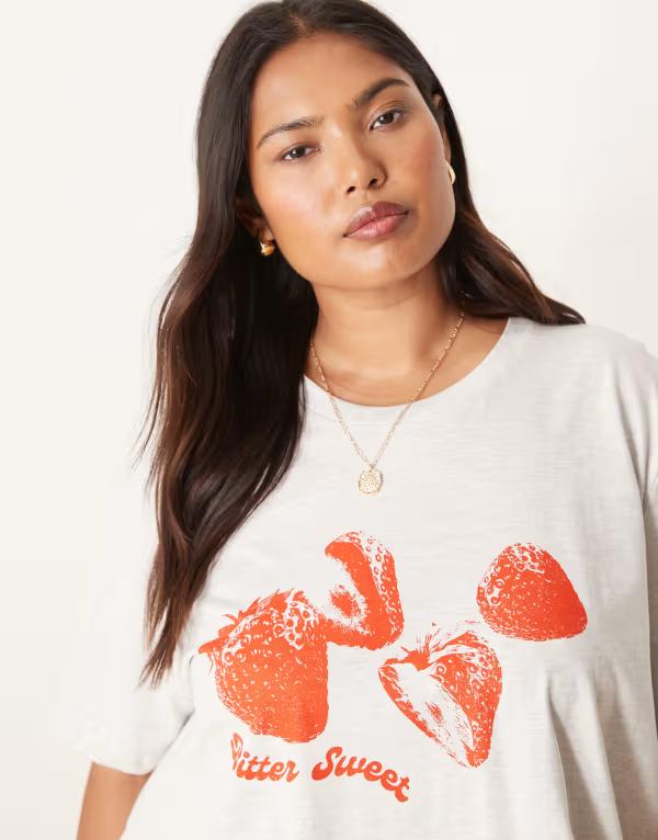 エイソス レディース トップス Tシャツ レギュラーフィット シャツ グラフィック ASOS Curve ASOS DESI..