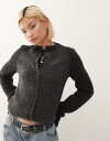 【送料無料】 ウィークデイ レディース カーディガン アウター Weekday wool blend fitted cardigan in dark gray ...