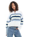 【送料無料】 エイソス レディース カーディガン アウター ASOS DESIGN boxy striped cardigan in multi Stripe