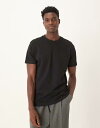 【送料無料】 マンゴ メンズ Tシャツ トップス Mango 100% T-shirt in black Black