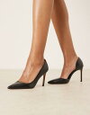 【送料無料】 マンゴ レディース ヒール シューズ Mango faux leather heeled stilettos in black Black