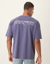 【送料無料】 エイソス メンズ Tシャツ トップス ASOS DESIGN super heavyweight premium oversized t-shirt with dropped shoulders and text graphics in blue MID BLUE