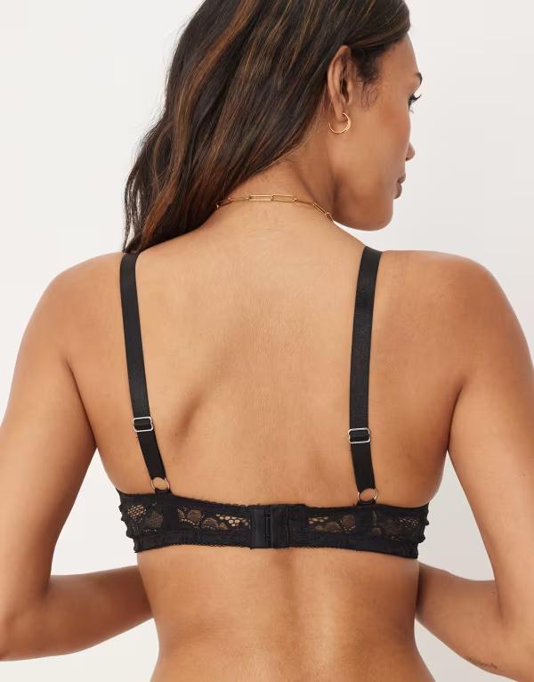 【送料無料】 エイソス レディース ブラジャー アンダーウェア ASOS DESIGN Fuller Bust Margot lace underwire bra in black Black