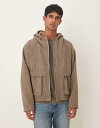【送料無料】 エイソス メンズ ジャケット・ブルゾン アウター ASOS DESIGN windbreaker in wool look brown BROWN