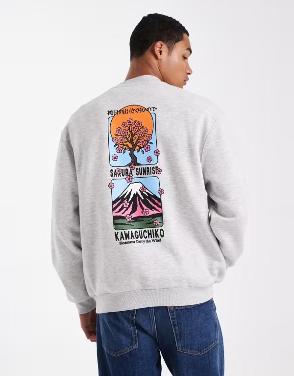 エイソス メンズ アウター パーカー・スウェット プリント スウェット シャツ ASOS DESIGN oversized s..