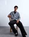 【送料無料】 トップマン メンズ カーディガン アウター Topman oversized v neck cardigan in charcoal CHARCOAL