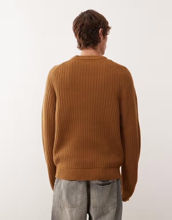 コルージョン メンズ アウター ニット・セーター Collusion knit sweater in taupe