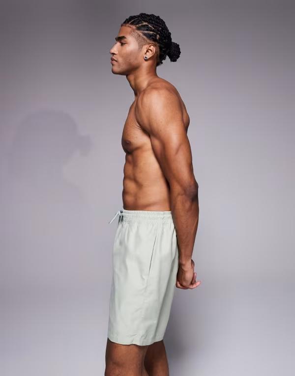 エイソス メンズ 水着 ハーフパンツ・ショーツ ショーツ スイム/サーフ SAGE GREEN ASOS DESIGN swim shorts in mid length in sage