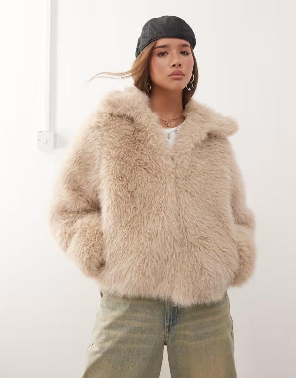 ノイジーメイ レディース アウター ジャケット・ブルゾン ジャケット Noisy May faux fur jacket Oatme..