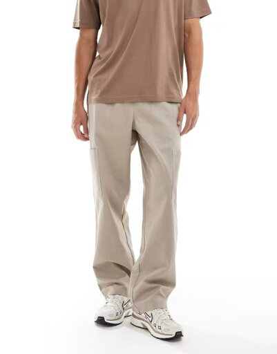 【送料無料】 エイソス メンズ カジュアルパンツ ボトムス ASOS DESIGN baggy pull-on cargo pants in beige BEIGE 【送料無料】 エイソス メンズ カジュアルパンツ ボトムス ASOS DESIGN baggy pull-on cargo pants in beige BEIGE