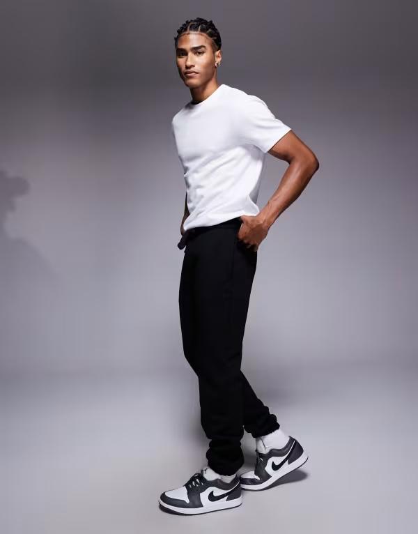 エイソス メンズ ボトムス カジュアルパンツ Black ASOS DESIGN premium heavyweight slim fit sweatpants in 400gsm in black