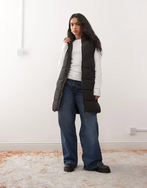 ノイジーメイ レディース トップス タンクトップ ベスト Noisy May longline padded vest Black ブラック