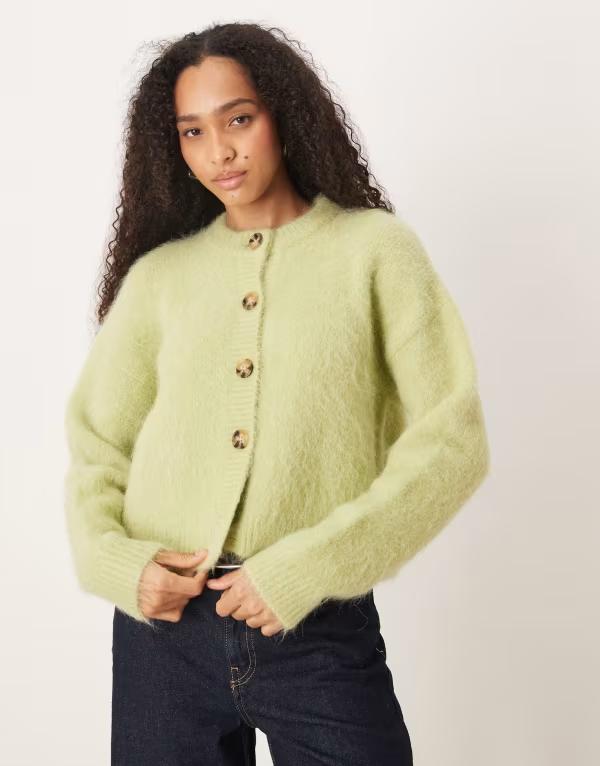 エイソス レディース アウター カーディガン ASOS DESIGN chunky alpaca cardigan in light Sage セージ