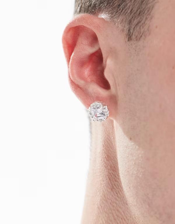 エイソス メンズ アクセサリー ピアス・イヤリング ASOS DESIGN cubic zirconia stud earrings in real..